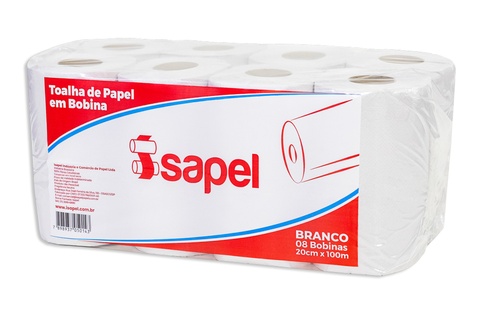 Papel Toalha Bobina Branco Código 30001