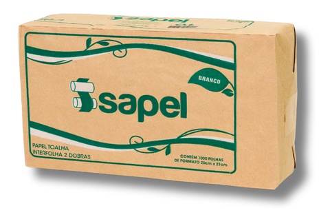 Papel Toalha Interfolha Branco 1.000 folhas Código 20053