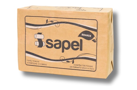 Papel Toalha Interfolha Branco 700 folhas Código 20102
