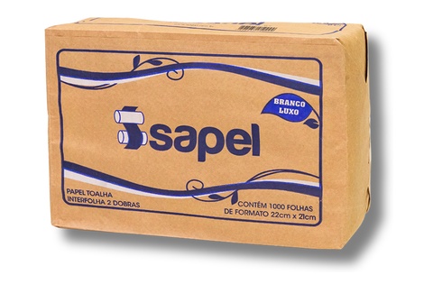 papel toalha interfolha branco luxo 1000 folhas codigo 20001