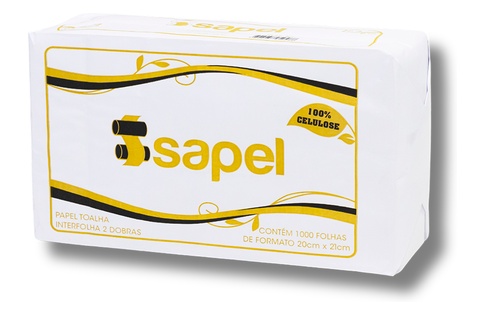 papel toalha interfolha celulose 1000 folhas codigo 20109