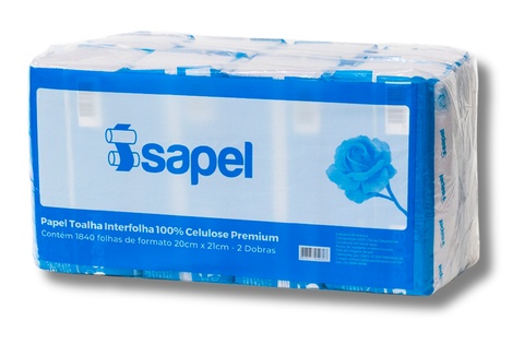 Papel Toalha Interfolha Celulose 1840 folhas Código 20035