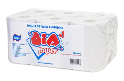 Papel Toalha Bobina Branco Código 30009