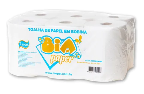 Papel Toalha Bobina Celulose Premium Código 30008