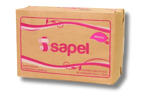 Papel Toalha Interfolha Branco 1.000 folhas Código 20003